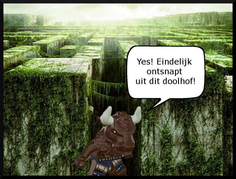 Comic image minotaurus maze