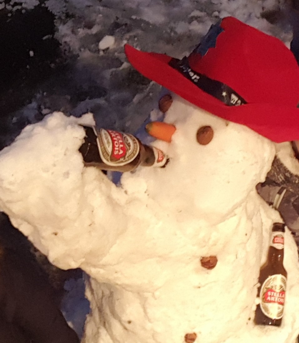 drunken snowman close up
