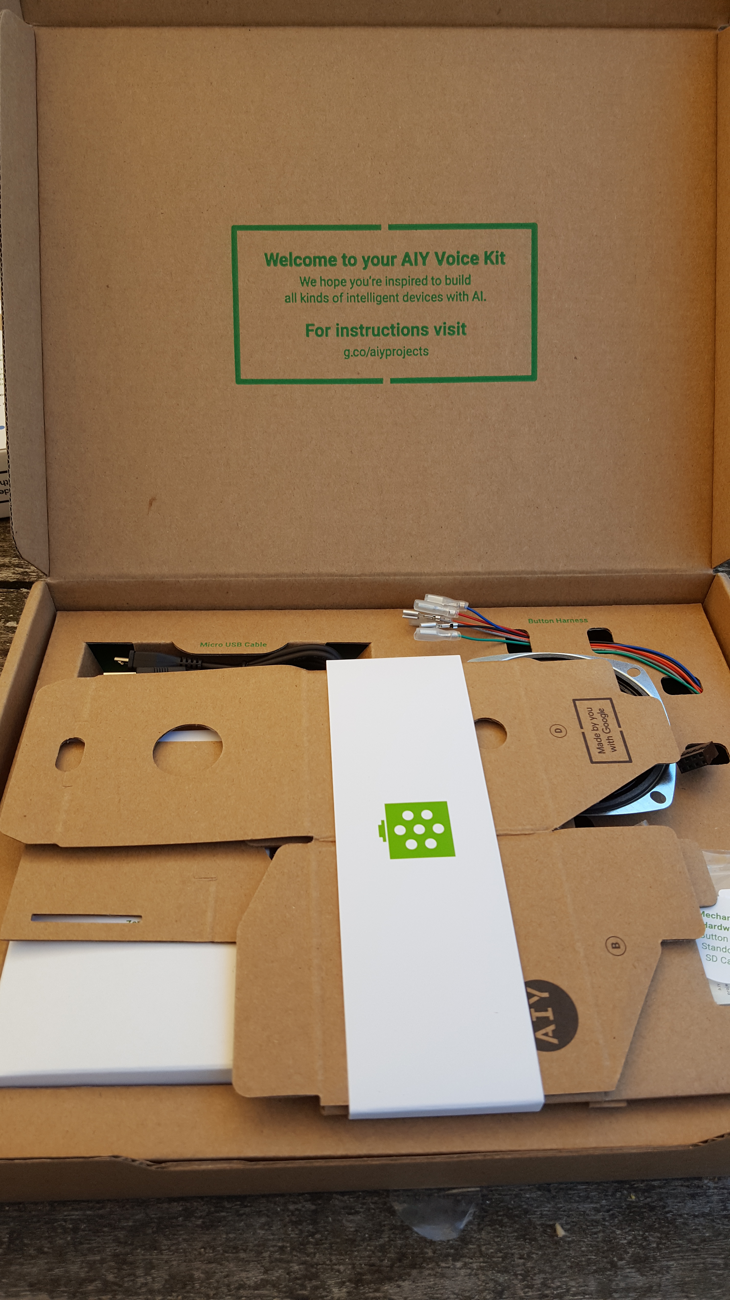 Google AIY Voice Kit Unboxing